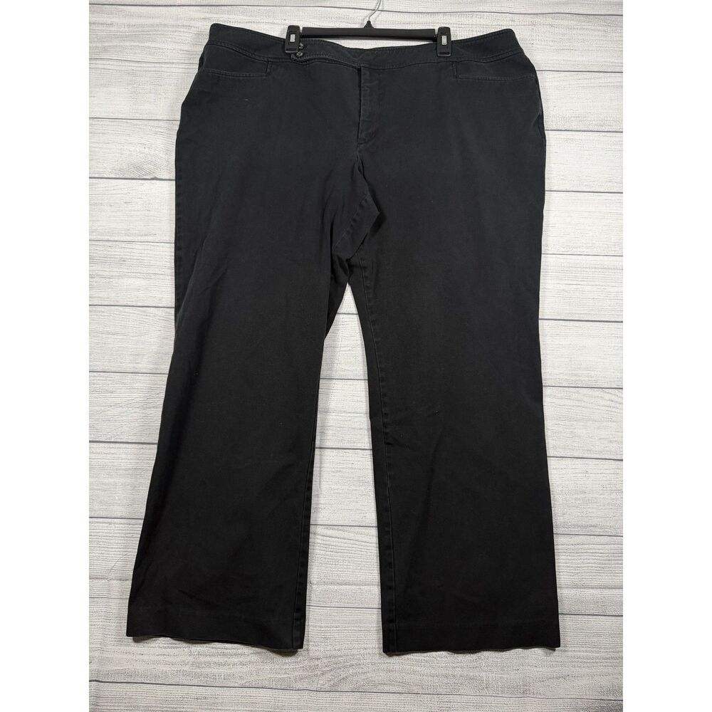 Chaps Women’s 24W Black Stretch Straight Leg Pants Cotton Blend 4268